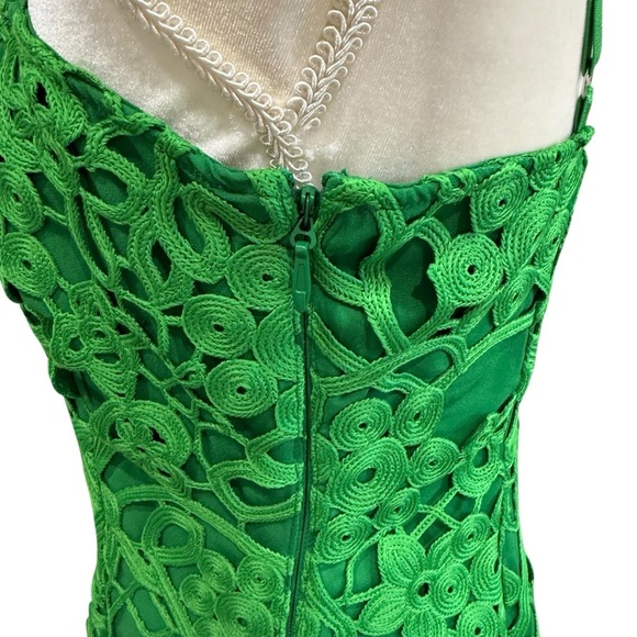 Adelyn Rae Crochet Lace Sleeveless Asymmetrical Hem Dress Small Green NWT - Picture 11 of 16